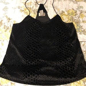 Black velvet sleeveless top